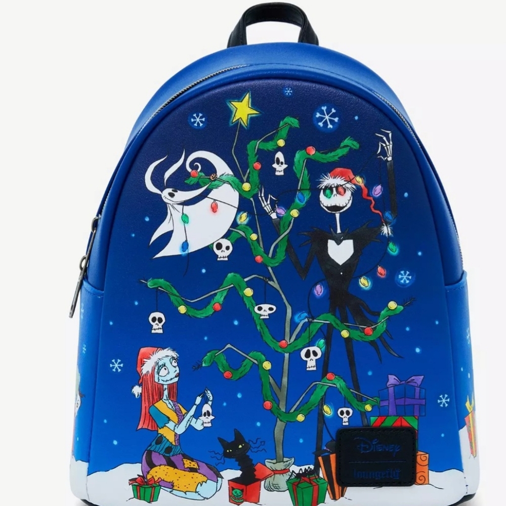 Loungefly Disney Blue Backpack with Nightmare Before Christmas Design